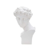 Statuetta scultura decorativa in resina bianca volto maschile Enea Offerta