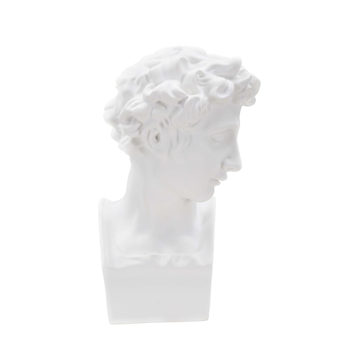 Statuetta scultura decorativa in resina bianca volto maschile Enea Promozione Statuetta scultura decorativa in resina bianca volto maschile Enea Promozione