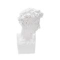 Statuetta scultura decorativa in resina bianca volto maschile Enea Promozione
