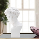 Statuetta scultura decorativa in resina bianca volto maschile Enea Vendita