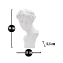 Statuetta scultura decorativa in resina bianca volto maschile Enea Catalogo