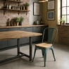 Sedie industriale metallo vintage top legno Steel Old Wood Top Light Saldi