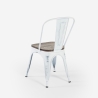 Sedie metallo industriale vintage bianco top legno Steel Old Wood Scelta