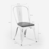Sedie metallo industriale vintage bianco top legno Steel Old Wood Caratteristiche