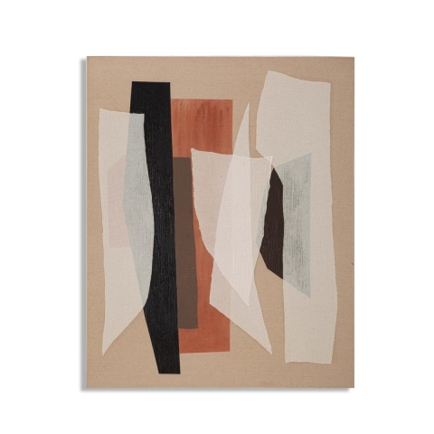 Quadro astratto dipinto su tela geometrico boho chic 100x80 cm Naruk Promozione