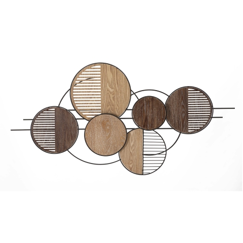 Pannello decorativo da parete legno metallo boho chic 134x69cm Woody Promozione