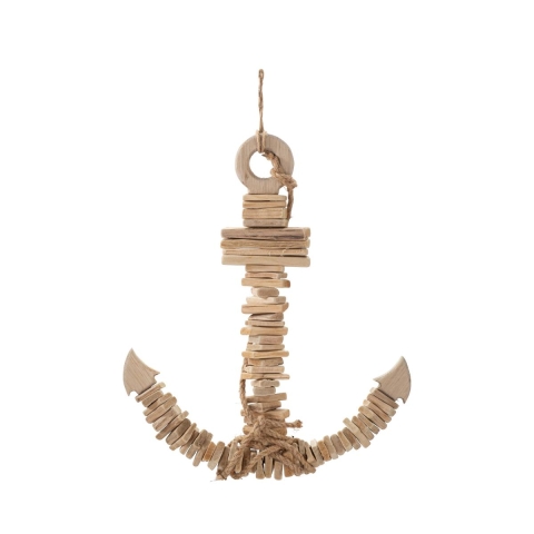 Scultura da parete a forma di ancora in legno 46x39 cm Nature Promozione