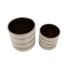 Set 2 vasi in ceramica bianca con decorazioni argento Ray Offerta