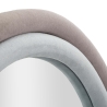 Specchio ovale da parete con cornice in velluto grigio 90x60x4cm Antony Saldi