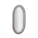 Specchio ovale da parete con cornice in velluto grigio 90x60x4cm Antony Offerta