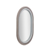 Specchio ovale da parete con cornice in velluto grigio 90x60x4cm Antony Offerta