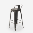 sgabello industriale vintage schienale top legno h78cm brush top 