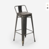 sgabello industriale vintage schienale top legno h78cm brush top Prezzo