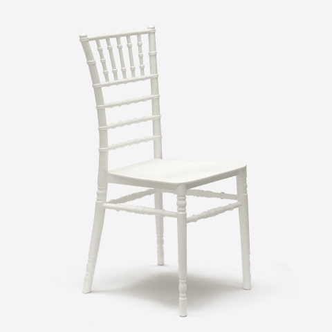 Sedia Bianca Stile Vintage per Catering Bar Ristoranti e Cucine Chiavarina Promozione