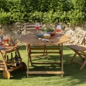 Tavolo da giardino pieghevole ottagonale in legno foro ombrellone Bali Vendita