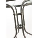 Tavolo tondo da esterno 60 cm acciaio con piano in vetro Lorea Stock