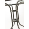 Tavolo tondo da esterno 60 cm acciaio con piano in vetro Lorea Stock