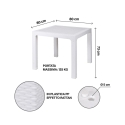 Tavolo quadrato da esterno in plastica effetto rattan 80x80 cm Varnu 