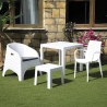 Tavolo quadrato da esterno in plastica effetto rattan 80x80 cm Varnu Vendita