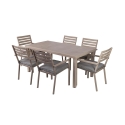 Tavolo esterno + 6 sedie da giardino in alluminio con cuscini Ibiza Promozione