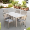 Tavolo esterno + 6 sedie da giardino in alluminio con cuscini Ibiza Vendita