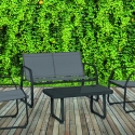 Salotto da giardino 4 posti con tavolino top in vetro Saint Tropez Offerta