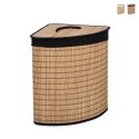 Cesto porta biancheria angolare in bambù con fodera 35x35x50 Sintia Promozione