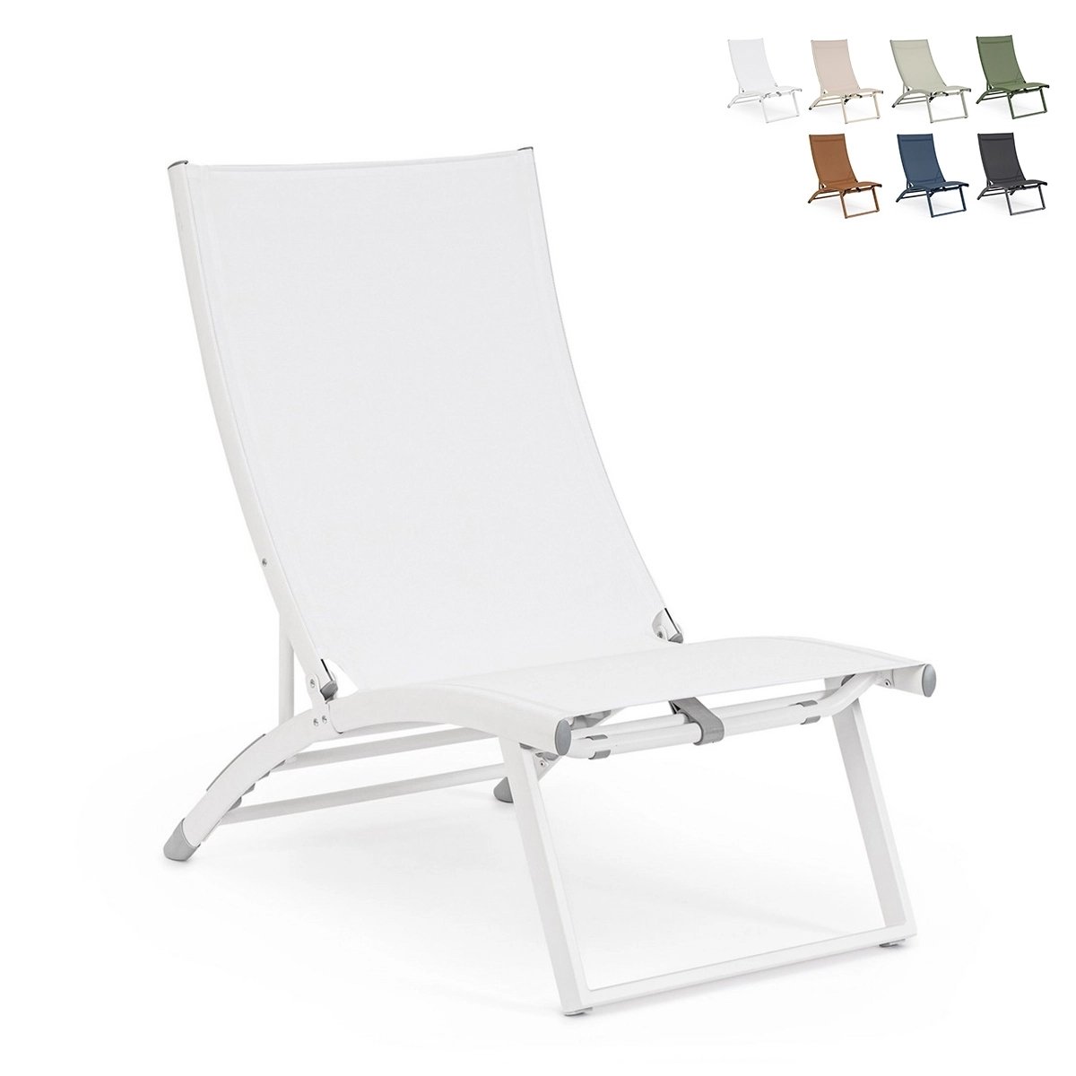 2 sedie sdraio pieghevoli poltrone lounge reclinabili Bizzotto Taylor Promozione