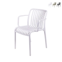 Sedia da esterno con braccioli design moderno impilabile Lamua Saldi