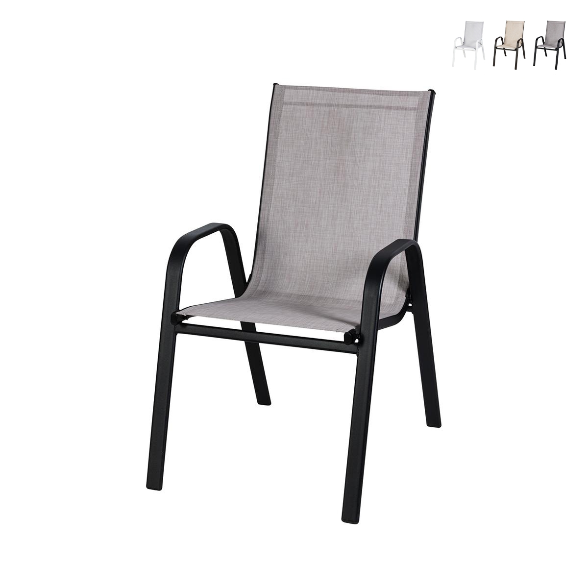 Sedia moderna da giardino esterno con braccioli Kirel