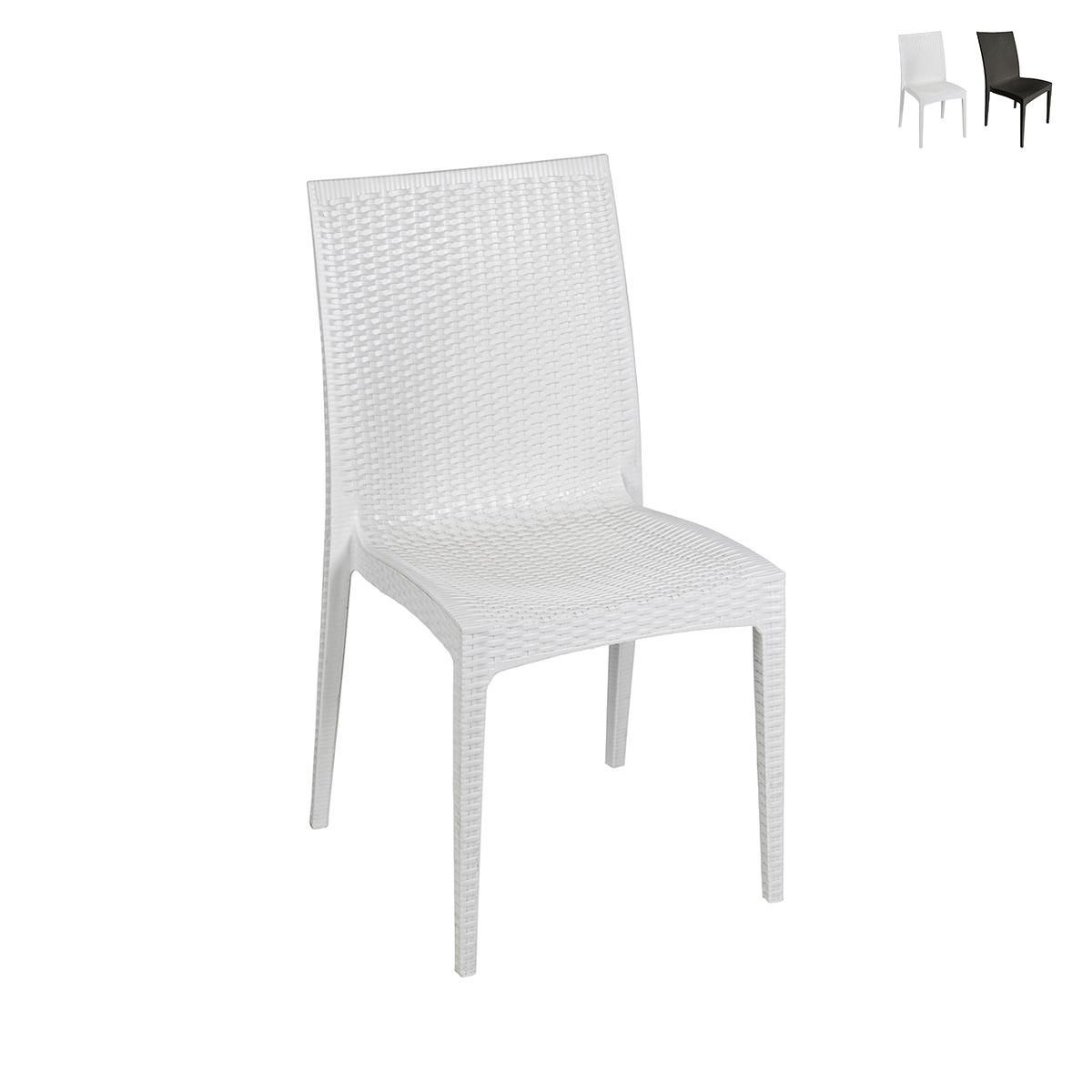 Sedia da giardino in polipropilene effetto rattan New Magic
