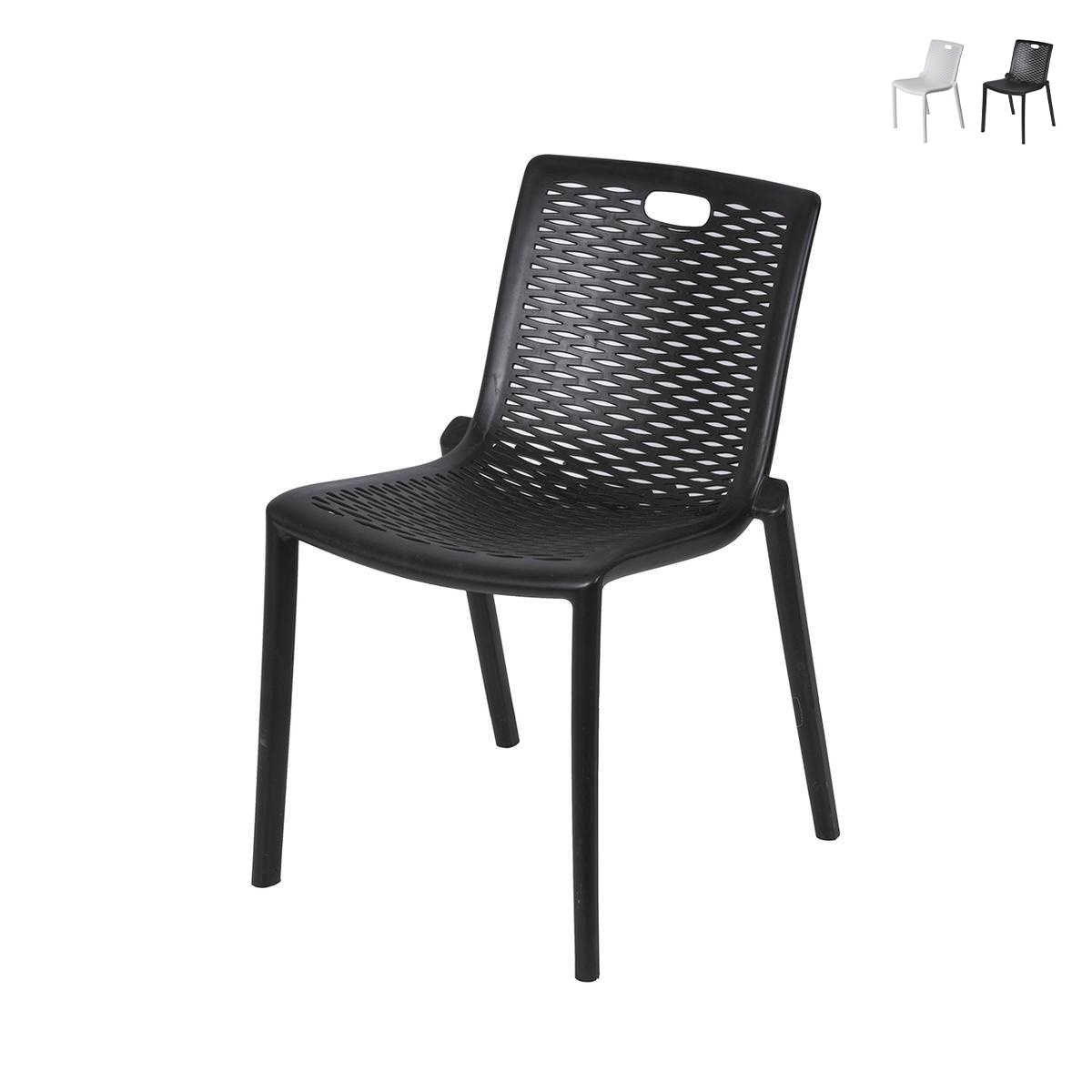 Sedia da esterno giardino in polipropilene design traforato Magic