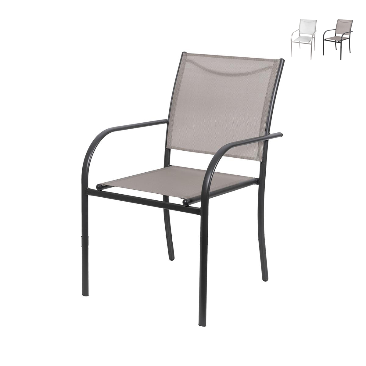 Sedia da giardino esterno braccioli design moderno impilabile Hawaii