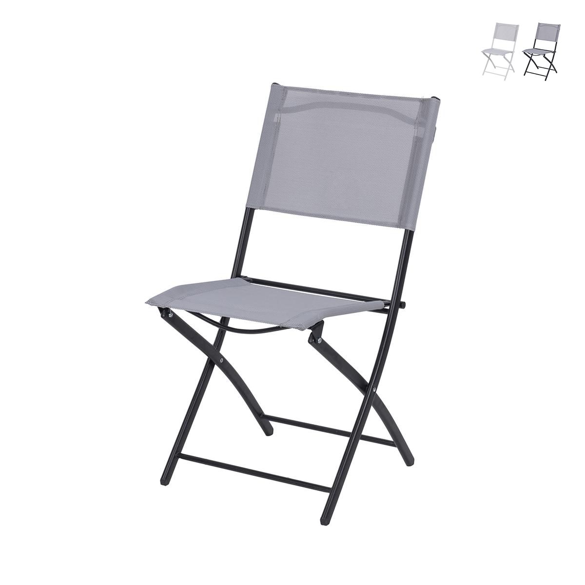 Sedia pieghevole da esterno struttura in ferro poliestere pvc Maratea