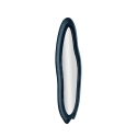 Specchio da parete sagomato in velluto blu 160x40x4cm Chanel Offerta