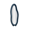 Specchio da parete sagomato in velluto blu 160x40x4cm Chanel Promozione