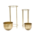 Set 2 vasi fioriere per piante in metallo dorato Lumai Promozione