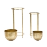 Set 2 vasi fioriere per piante in metallo dorato Lumai Promozione