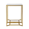 Tavolo da caffè in metallo dorato piano in marmo 47x47x60 Double Marble Offerta