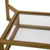 Tavolo da caffè in metallo dorato piano in marmo 47x47x60 Double Marble Sconti