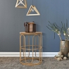 tavolino basso rotondo in metallo e rattan 55x40x40cm Samui Vendita