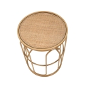tavolino basso rotondo in metallo e rattan 55x40x40cm Samui Offerta