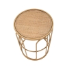 tavolino basso rotondo in metallo e rattan 55x40x40cm Samui Offerta
