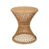Tavolino basso rotondo in rattan 56x48x48cm stile boho chic Teyra Promozione