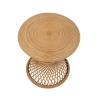 Tavolino basso rotondo in rattan 56x48x48cm stile boho chic Teyra Offerta