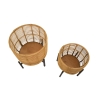 Set 2 portavasi rotondi in rattan con piedistallo in metallo nero Zeyok Offerta