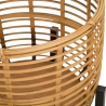 Set 2 portavasi rotondi in rattan con piedistallo in metallo nero Zeyok Saldi