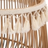  Set 2 ceste rotonde portaoggetti in rattan e tessuto Fuji Saldi