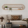 Mensola da parete in metallo e rattan stile boho chic Panama Vendita