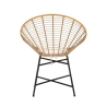Sedia in metallo e rattan con cuscino bianco boho chic Panama Catalogo